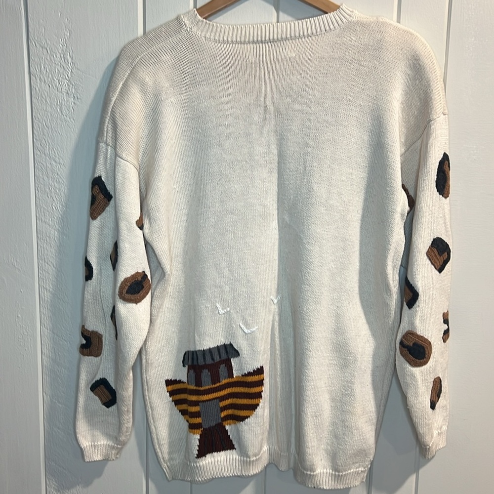 Vintage Marisa Christina Large Noah's Ark Wool Cotton Pullover Sweater - Picture 7 of 10